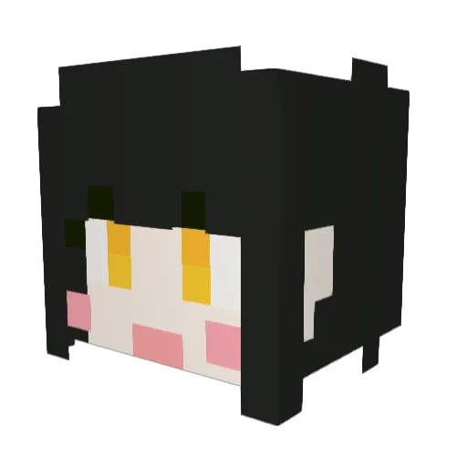 woobom2da Minecraft avatar head, 3D render