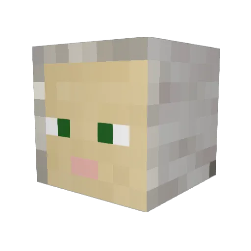 woobth Minecraft avatar head, 3D render