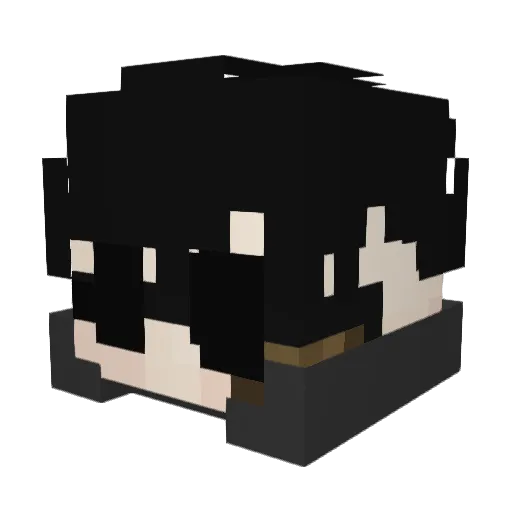 woodoficial Minecraft avatar head, 3D render