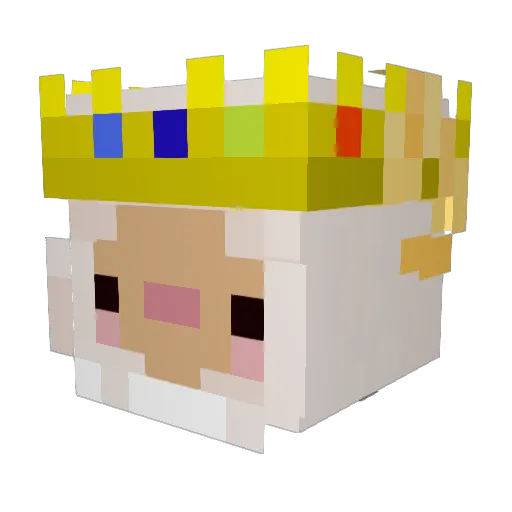 wooleyLIVE Minecraft avatar head, 3D render