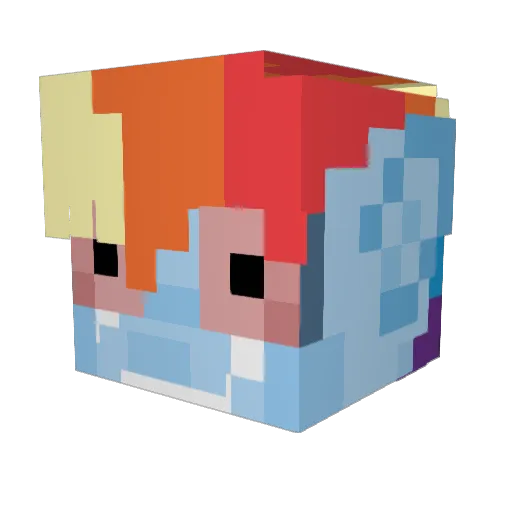 woolwyrm Minecraft avatar head, 3D render