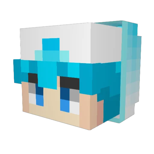 woong2_ Minecraft avatar head, 3D render