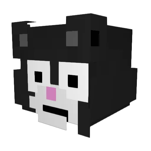 wooshing Minecraft avatar head, 3D render