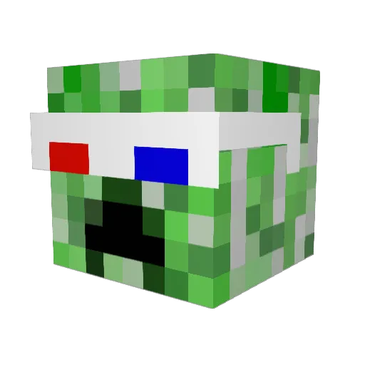 wootzel Minecraft avatar head, 3D render