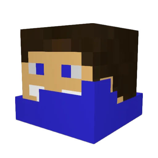 wopie Minecraft avatar head, 3D render