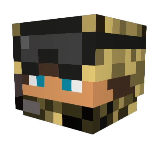 workboots Minecraft avatar head, 3D render