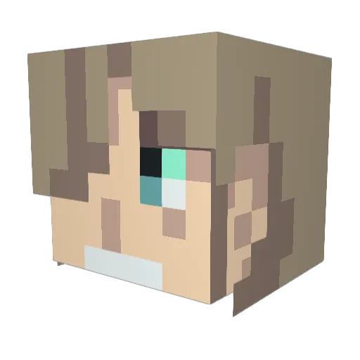 worldgenius Minecraft avatar head, 3D render