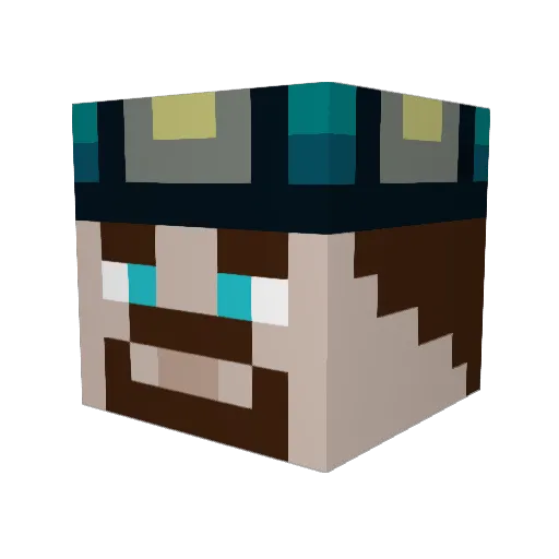 wormbuddy Minecraft avatar head, 3D render