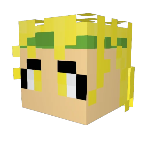 wormlog Minecraft avatar head, 3D render