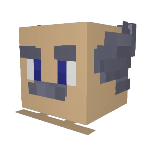 wormsdotcom Minecraft avatar head, 3D render