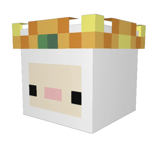 worry_ Minecraft avatar head, 3D render