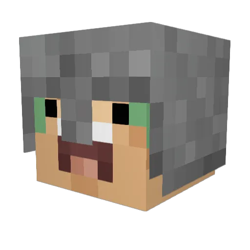 worry_wart Minecraft avatar head, 3D render