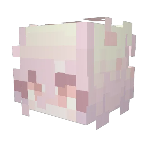 woshilv Minecraft avatar head, 3D render
