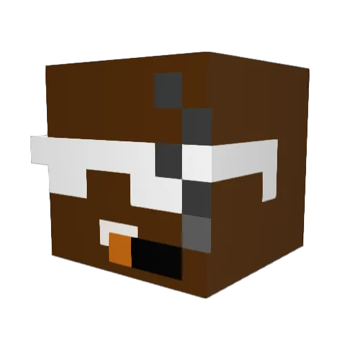 wostq Minecraft avatar head, 3D render