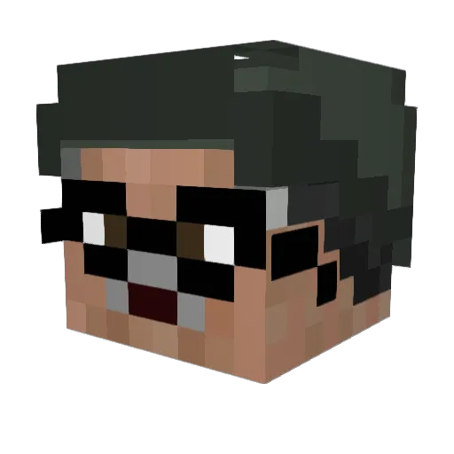 wosuke Minecraft avatar head, 3D render