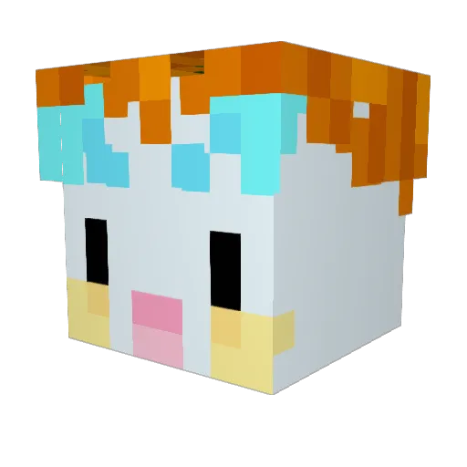 woti Minecraft avatar head, 3D render