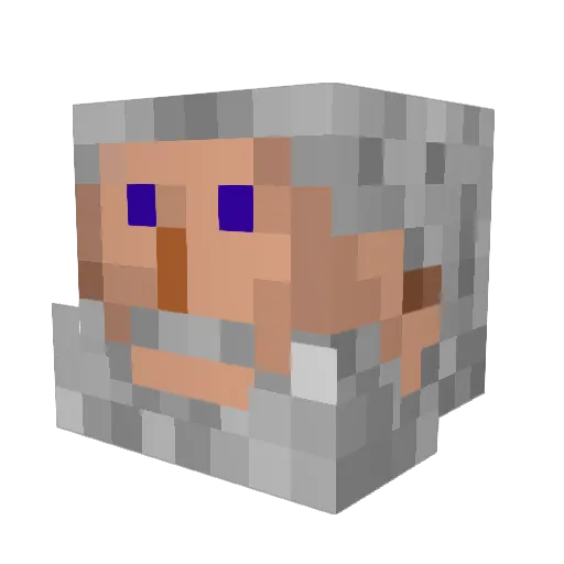 wotv Minecraft avatar head, 3D render