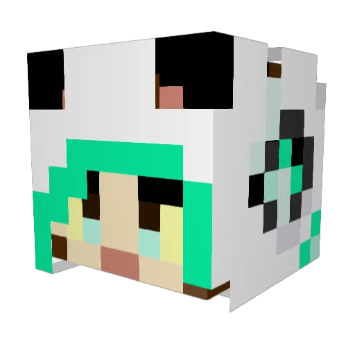 wouaite Minecraft avatar head, 3D render