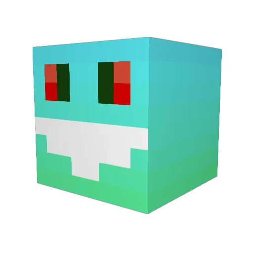 wouide Minecraft avatar head, 3D render