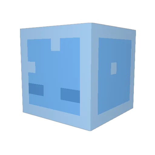 wow_ice Minecraft avatar head, 3D render