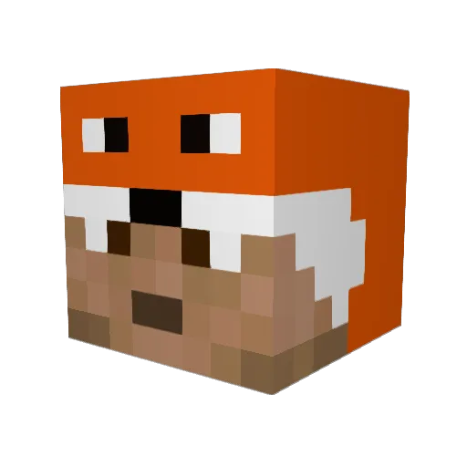 wowafox Minecraft avatar head, 3D render