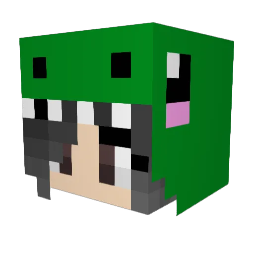 wowitskaii Minecraft avatar head, 3D render