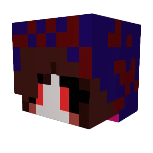 wqwwes Minecraft avatar head, 3D render