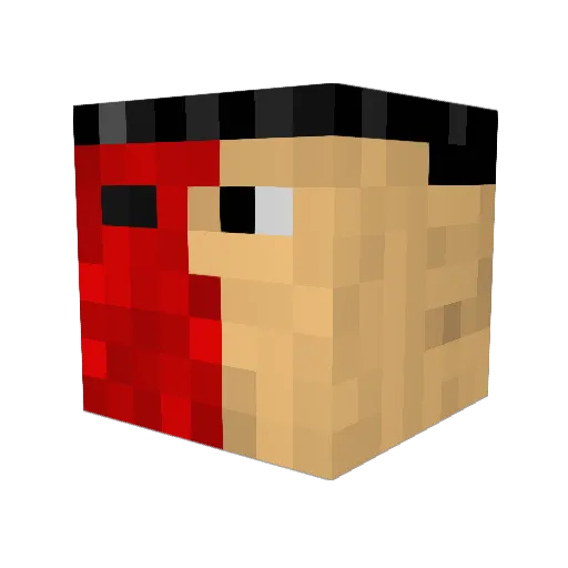 wrathx1 Minecraft avatar head, 3D render