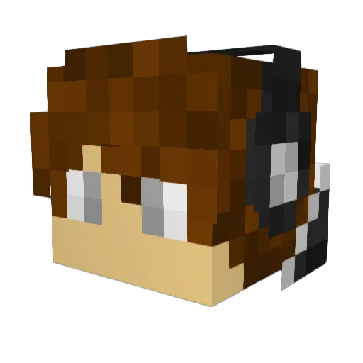 wrauxy Minecraft avatar head, 3D render