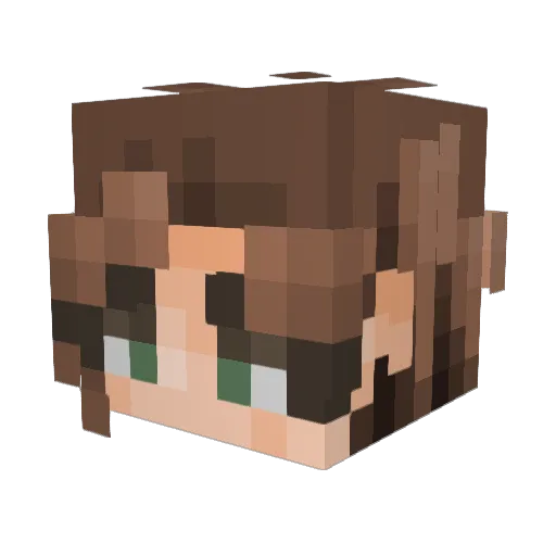 writerkitten Minecraft avatar head, 3D render