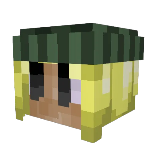 writersdaughter Minecraft avatar head, 3D render