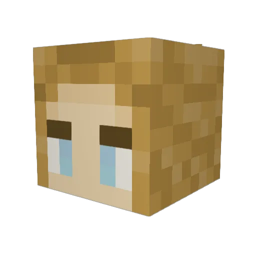 writinginpen Minecraft avatar head, 3D render