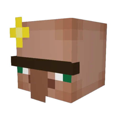 wrongweay Minecraft avatar head, 3D render