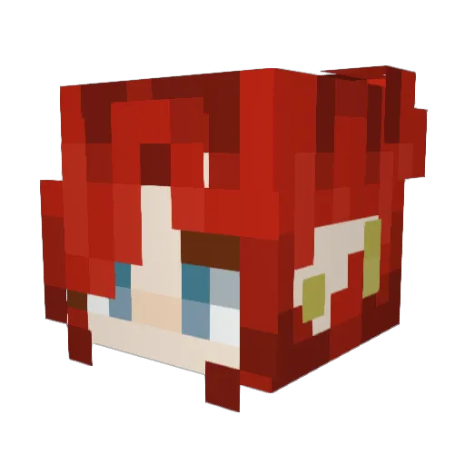 wrushka Minecraft avatar head, 3D render