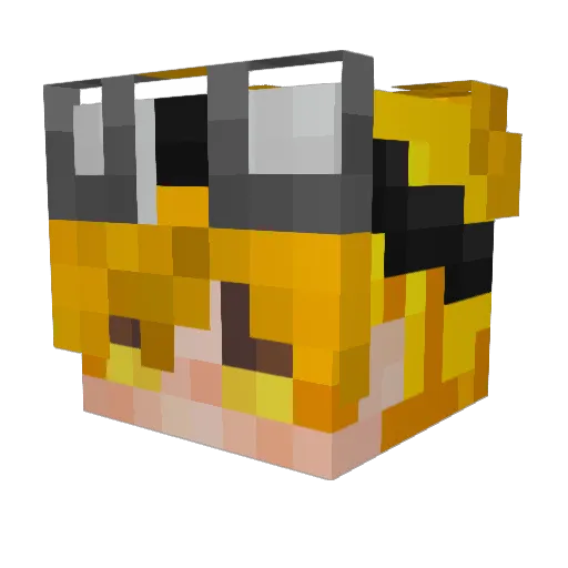 wschod Minecraft avatar head, 3D render