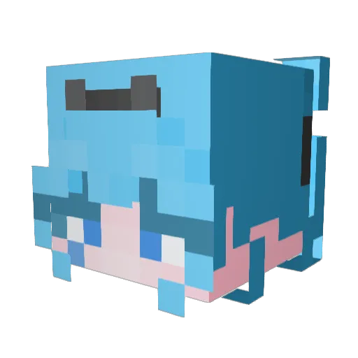 wsf0354 Minecraft avatar head, 3D render