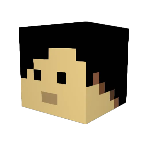wsixy Minecraft avatar head, 3D render