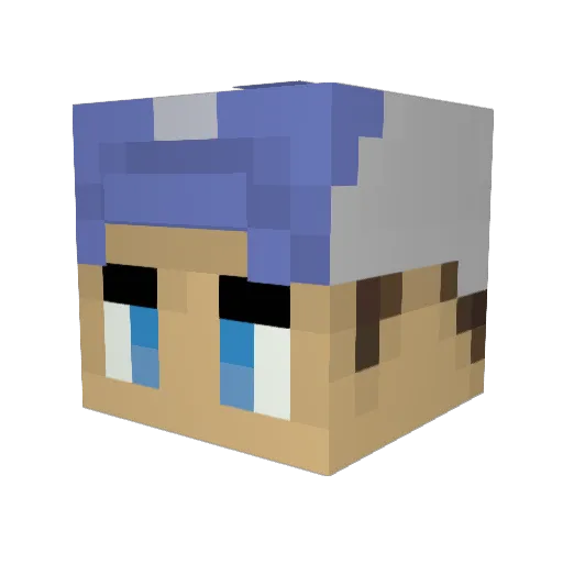 wttsk Minecraft avatar head, 3D render