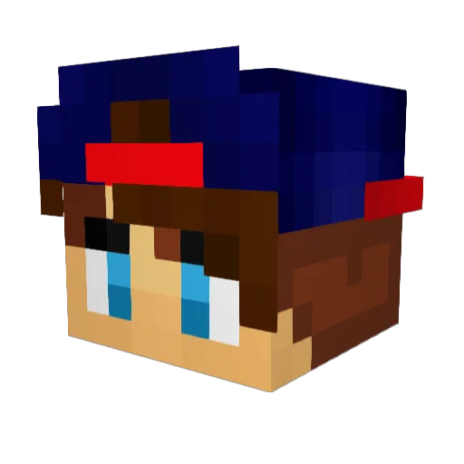wuanowuano Minecraft avatar head, 3D render