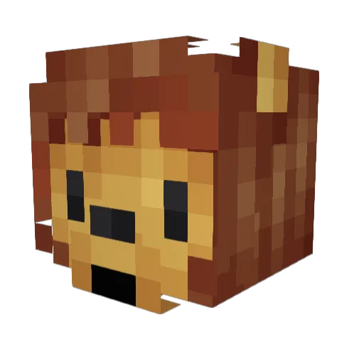 wuapinmon Minecraft avatar head, 3D render