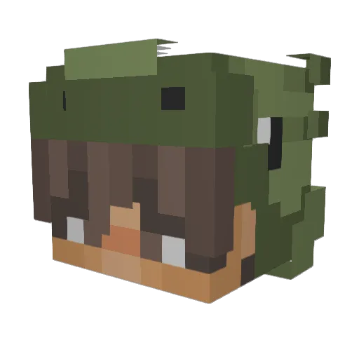 wuauservdll Minecraft avatar head, 3D render
