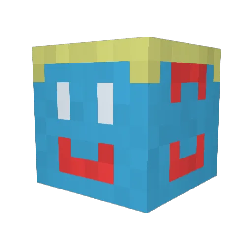 wubidu Minecraft avatar head, 3D render