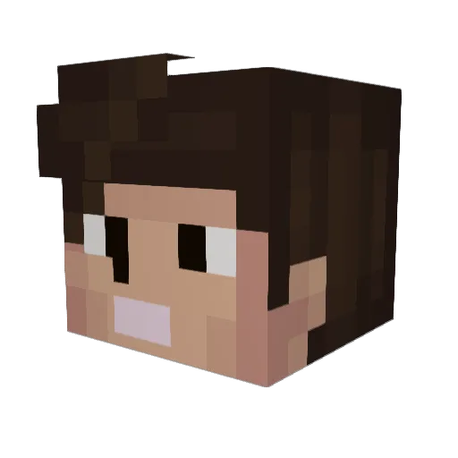 wuddu Minecraft avatar head, 3D render