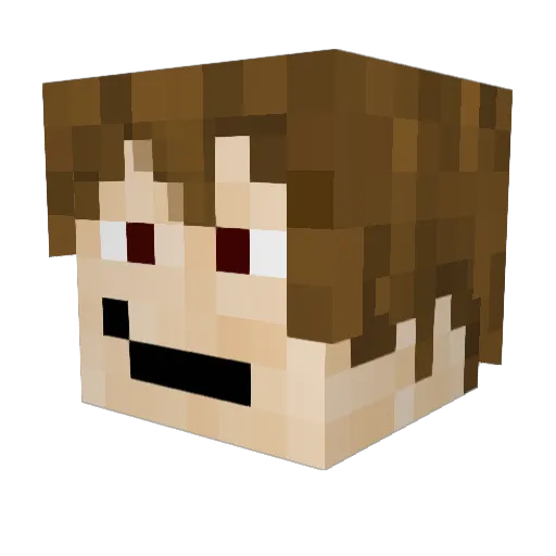 wuge Minecraft avatar head, 3D render