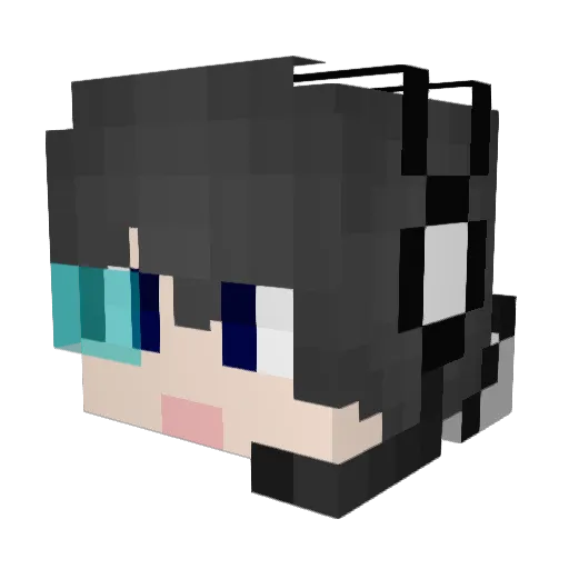 wuguisama Minecraft avatar head, 3D render
