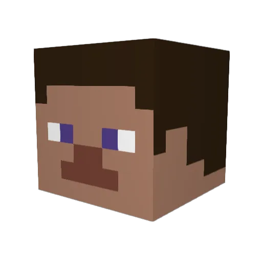 wuhleku Minecraft avatar head, 3D render