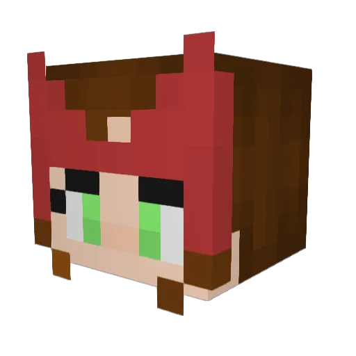 wukster Minecraft avatar head, 3D render
