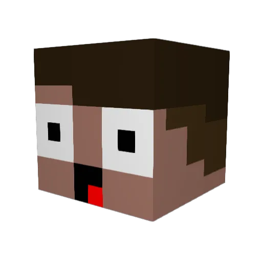 wukwe Minecraft avatar head, 3D render