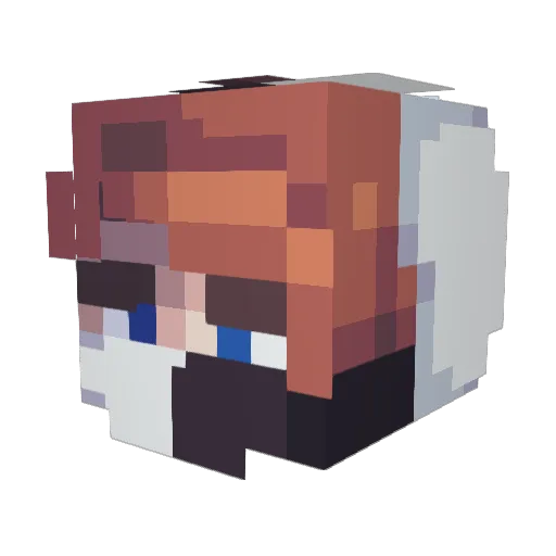 wulfoss Minecraft avatar head, 3D render