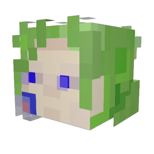 wun4 Minecraft avatar head, 3D render